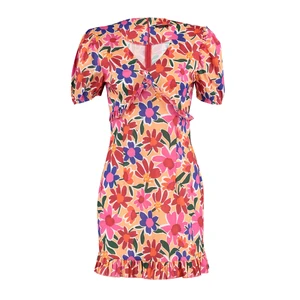 Trendyol Multicolored V-Neck Petite Dress