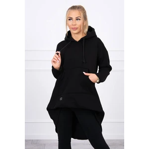 Reinforced hoodie black with long back