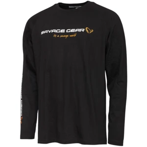 Savage gear triko signature logo long sleeve t shirt black caviar - s