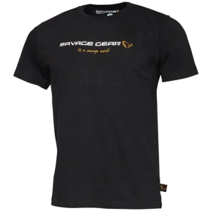 Savage gear triko junior t shirt black ink - 10-12 let