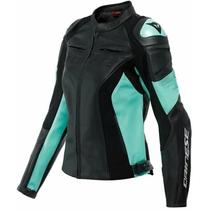 Dainese Racing 4 Lady Black/Acqua Green 52 Leather Jacket