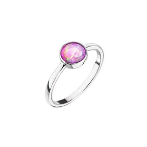 Evolution Group Stříbrný prsten s růžovým opálem 15001.3 pink 56 mm