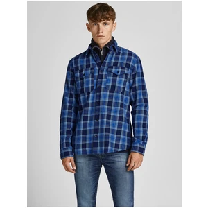 Modrá kostkovaná košile Jack & Jones Bluwoodland - Pánské