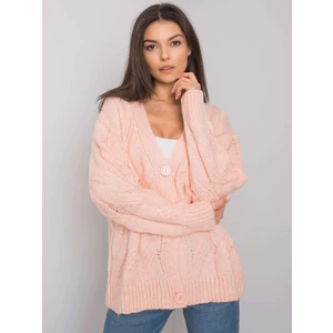 RUE PARIS Light pink knitted sweater with pigtails