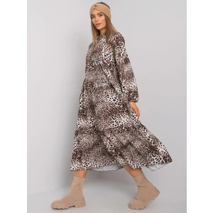 Black and beige leopard print dress from Maegan RUE PARIS
