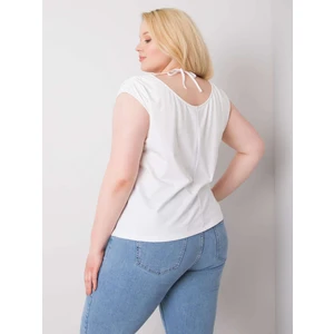 Plus size white cotton blouse