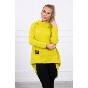 Sweatshirt with long back and hood kiwi