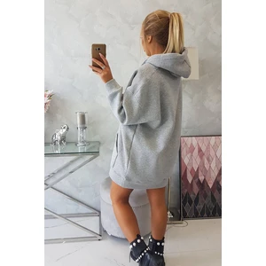 Insulated sweatshirt with embroidered inscription oversize gray