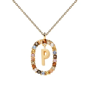 PDPAOLA Krásny pozlátený náhrdelník písmeno "P" LETTERS CO01-275-U (retiazka, prívesok)
