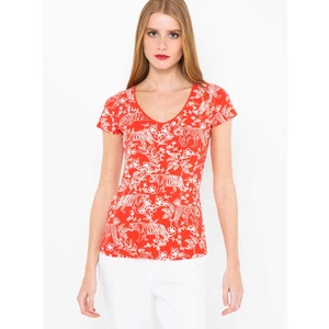 Red Patterned T-Shirt CAMAIEU - Women