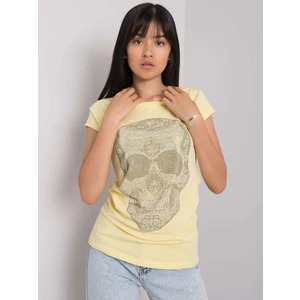 Light yellow t-shirt with the Skull applique
