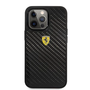 Kryt na mobil Ferrari Real Carbon na Apple iPhone 13 Pro čierny ochranný kryt na mobilný telefón • určený pre Apple iPhone 13 Pro • materiál: karbón a