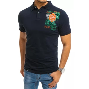Polo shirt with print navy blue Dstreet PX0369