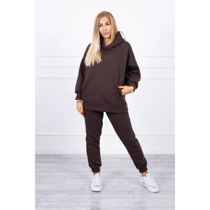 Insulated set with sweatshirt in brown color