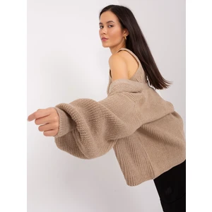 Dark beige set with a short cardigan