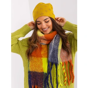 Olive winter hat with cashmere