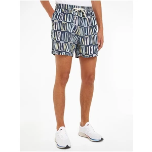 Tmavě modré pánské vzorované kraťasy Tommy Jeans Beach Short - Pánské