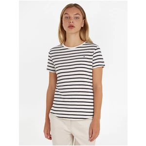 Cream-Black Women's Striped T-Shirt Tommy Hilfiger - Women