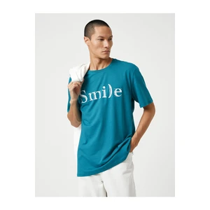 Koton Basic T-Shirt with Slogan Printed Crewneck