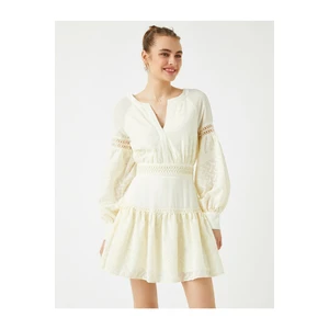Koton Evening & Prom Dress - Ecru - Ruffle Hem