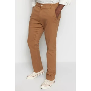 Trendyol Plus Size Camel Men's Regular Fit Comfortable Trousers.