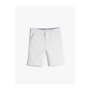 Koton Chino Shorts Cotton Basic. Adjustable Elastic Waist.
