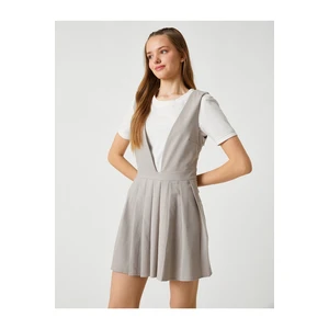 Koton Salopette Dress With Gilet Pleated V-Neck Thick Straps