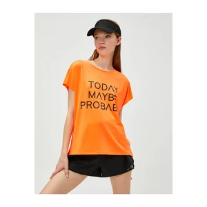 Koton Oversized Sports T-Shirt with a Slogan Print