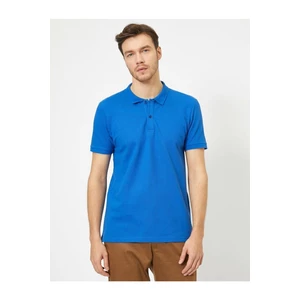 Koton Men's Saxon Blue Polo Collar T-Shirt