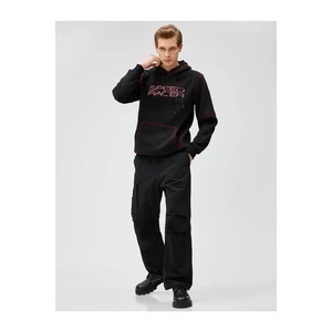 Koton Hooded Sweatshirt Racing Theme with Stitching Detailed and Pockets.