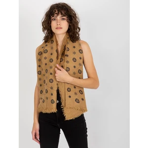 Women's scarf with print - beige