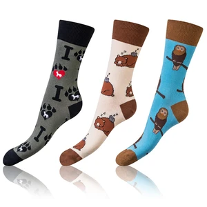 Bellinda <br />
CRAZY SOCKS 3x - Funny crazy socks 3 pairs - dark brown - red - blue