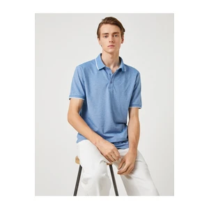 Koton Basic T-Shirt Polo Neck Button Detailed