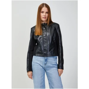 Black Women's Leatherette Jacket Guess New Fiammetta - Women