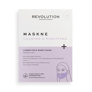 Revolution Skincare Zklidňující pleťová maska Maskne Calming & Purifying (Lower Face Sheet Mask) 2 ks