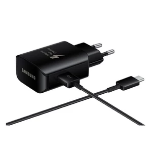 Gyorstöltő Samsung EP-TA300CBE s USB-C kábellel, Black