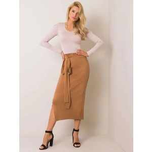 RUE PARIS Brown knitted skirt