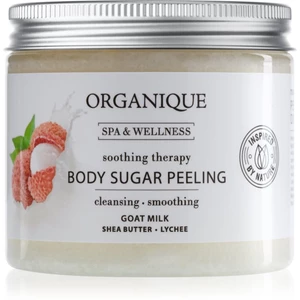 Organique Upokojujúci cukrový telový peeling s kozím mliekom a liči ( Body Sugar Peeling) 200 ml