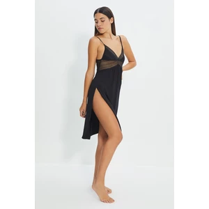 Trendyol Black Lace Knitted Nightgown