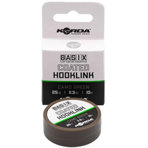 Korda návazcová šňůra basix coated hooklink camo green 10 m - 25 lb 11,3 kg