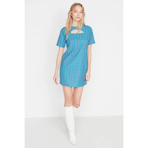 Trendyol Oil Collar Detailed Patterned Dress