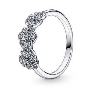 Pandora Stříbrný prsten s maceškami 190786C01 52 mm