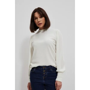 Sweatshirt with puffed sleeves and turtleneck