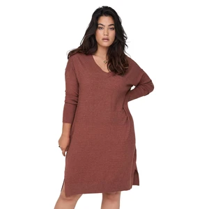 ONLY CARMAKOMA Dámské šaty CARIBI Regular Fit 15263791 Spiced Apple MELANGE 3XL/4XL