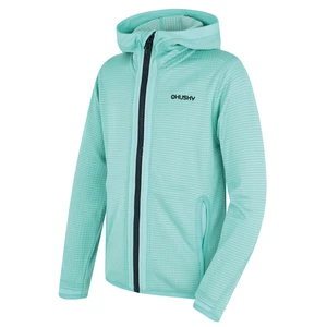 Husky Artic Zip K 164, turquoise/black blue Dětská mikina s kapucí