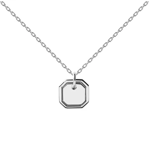 PDPAOLA Elegantní stříbrný náhrdelník OCTET Silver CO02-435-U (řetízek, přívěsek)