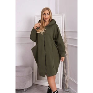 Oversize insulated sweatshirt in khaki color