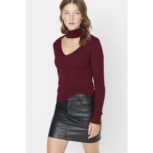 Trendyol Sweater - Burgundy - Regular fit