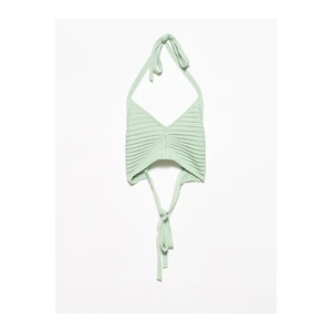 Dilvin 1011 Lace-Up Knitwear Bustier-mint