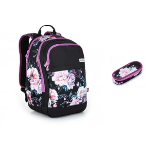 Studentský batoh s květinami Topgal RUBI 22027 -,Studentský batoh s květinami Topgal RUBI 22027 -